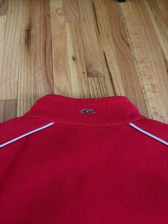 NCAA Red and Black Quarter-Zip Nebraska Huskers Fleece Pullover Vintage - Picture 5 of 5